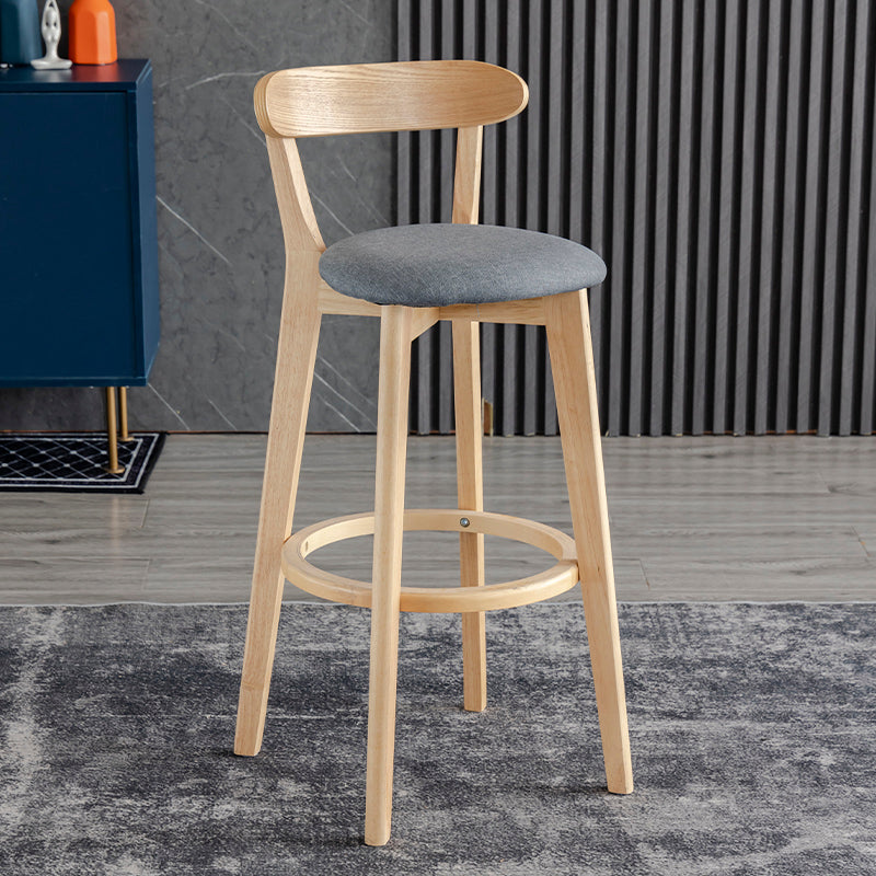 Scandinavia Style Bar-stool Wooden Legs with Low Back Footrest for Kitchen Bar Dark Gray 1 Piece Clearhalo 'Bar Furniture' 'Bar Stools' 'bar_stools' 'furn' 'furn_bar_stools' 'furniture_bar_stools' 'Kitchen & Dining Furniture' 'kitchen&dining_furn' 'kitchen' 'kitchen_furn' Furniture' 4598500
