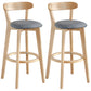 Scandinavia Style Bar-stool Wooden Legs with Low Back Footrest for Kitchen Bar Dark Gray 2 Piece Set Clearhalo 'Bar Furniture' 'Bar Stools' 'bar_stools' 'furn' 'furn_bar_stools' 'furniture_bar_stools' 'Kitchen & Dining Furniture' 'kitchen&dining_furn' 'kitchen' 'kitchen_furn' Furniture' 4598501