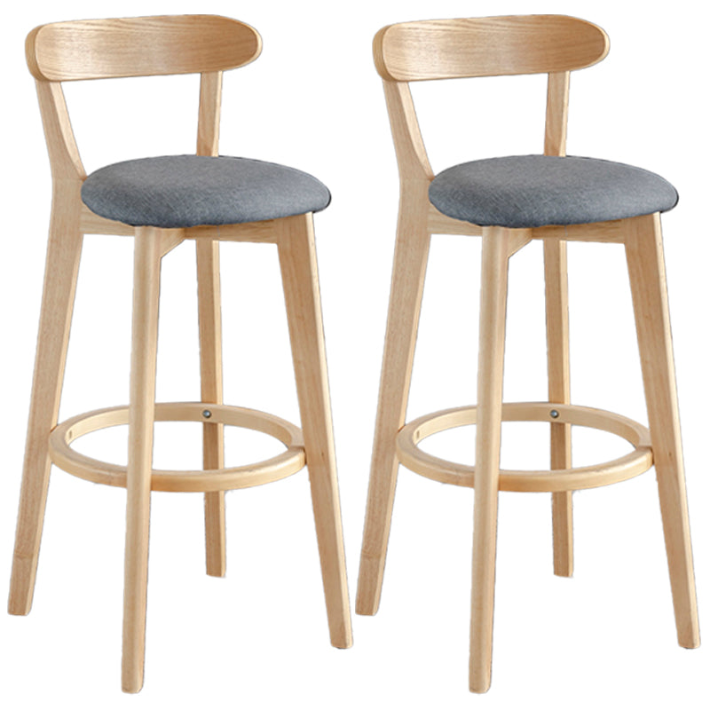 Scandinavia Style Bar-stool Wooden Legs with Low Back Footrest for Kitchen Bar Dark Gray 2 Piece Set Clearhalo 'Bar Furniture' 'Bar Stools' 'bar_stools' 'furn' 'furn_bar_stools' 'furniture_bar_stools' 'Kitchen & Dining Furniture' 'kitchen&dining_furn' 'kitchen' 'kitchen_furn' Furniture' 4598501