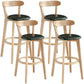 Scandinavia Style Bar-stool Wooden Legs with Low Back Footrest for Kitchen Bar Blackish Green 4 Piece Set Clearhalo 'Bar Furniture' 'Bar Stools' 'bar_stools' 'furn' 'furn_bar_stools' 'furniture_bar_stools' 'Kitchen & Dining Furniture' 'kitchen&dining_furn' 'kitchen' 'kitchen_furn' Furniture' 4598502