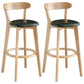 Scandinavia Style Bar-stool Wooden Legs with Low Back Footrest for Kitchen Bar Blackish Green 2 Piece Set Clearhalo 'Bar Furniture' 'Bar Stools' 'bar_stools' 'furn' 'furn_bar_stools' 'furniture_bar_stools' 'Kitchen & Dining Furniture' 'kitchen&dining_furn' 'kitchen' 'kitchen_furn' Furniture' 4598504