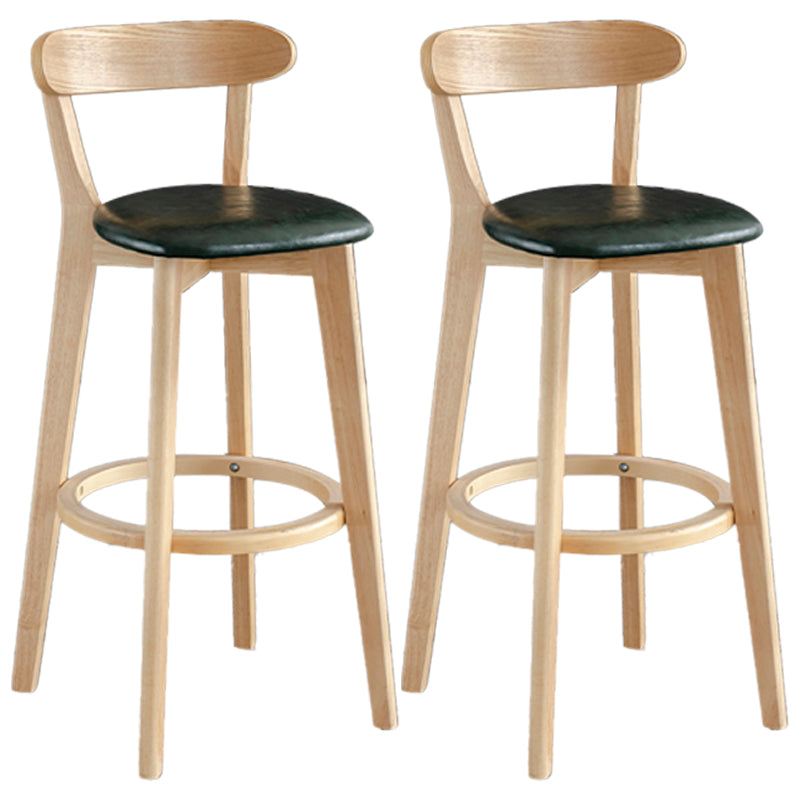Scandinavia Style Bar-stool Wooden Legs with Low Back Footrest for Kitchen Bar Blackish Green 2 Piece Set Clearhalo 'Bar Furniture' 'Bar Stools' 'bar_stools' 'furn' 'furn_bar_stools' 'furniture_bar_stools' 'Kitchen & Dining Furniture' 'kitchen&dining_furn' 'kitchen' 'kitchen_furn' Furniture' 4598504