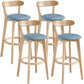 Scandinavia Style Bar-stool Wooden Legs with Low Back Footrest for Kitchen Bar Blue 4 Piece Set Clearhalo 'Bar Furniture' 'Bar Stools' 'bar_stools' 'furn' 'furn_bar_stools' 'furniture_bar_stools' 'Kitchen & Dining Furniture' 'kitchen&dining_furn' 'kitchen' 'kitchen_furn' Furniture' 4598505