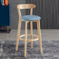 Scandinavia Style Bar-stool Wooden Legs with Low Back Footrest for Kitchen Bar Blue 1 Piece Clearhalo 'Bar Furniture' 'Bar Stools' 'bar_stools' 'furn' 'furn_bar_stools' 'furniture_bar_stools' 'Kitchen & Dining Furniture' 'kitchen&dining_furn' 'kitchen' 'kitchen_furn' Furniture' 4598506