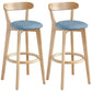 Scandinavia Style Bar-stool Wooden Legs with Low Back Footrest for Kitchen Bar Blue 2 Piece Set Clearhalo 'Bar Furniture' 'Bar Stools' 'bar_stools' 'furn' 'furn_bar_stools' 'furniture_bar_stools' 'Kitchen & Dining Furniture' 'kitchen&dining_furn' 'kitchen' 'kitchen_furn' Furniture' 4598507