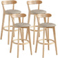 Scandinavia Style Bar-stool Wooden Legs with Low Back Footrest for Kitchen Bar Khaki 4 Piece Set Clearhalo 'Bar Furniture' 'Bar Stools' 'bar_stools' 'furn' 'furn_bar_stools' 'furniture_bar_stools' 'Kitchen & Dining Furniture' 'kitchen&dining_furn' 'kitchen' 'kitchen_furn' Furniture' 4598508
