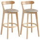 Scandinavia Style Bar-stool Wooden Legs with Low Back Footrest for Kitchen Bar Khaki 2 Piece Set Clearhalo 'Bar Furniture' 'Bar Stools' 'bar_stools' 'furn' 'furn_bar_stools' 'furniture_bar_stools' 'Kitchen & Dining Furniture' 'kitchen&dining_furn' 'kitchen' 'kitchen_furn' Furniture' 4598510