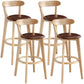 Scandinavia Style Bar-stool Wooden Legs with Low Back Footrest for Kitchen Bar Brown 4 Piece Set Clearhalo 'Bar Furniture' 'Bar Stools' 'bar_stools' 'furn' 'furn_bar_stools' 'furniture_bar_stools' 'Kitchen & Dining Furniture' 'kitchen&dining_furn' 'kitchen' 'kitchen_furn' Furniture' 4598511