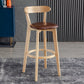 Scandinavia Style Bar-stool Wooden Legs with Low Back Footrest for Kitchen Bar Brown 1 Piece Clearhalo 'Bar Furniture' 'Bar Stools' 'bar_stools' 'furn' 'furn_bar_stools' 'furniture_bar_stools' 'Kitchen & Dining Furniture' 'kitchen&dining_furn' 'kitchen' 'kitchen_furn' Furniture' 4598512