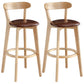 Scandinavia Style Bar-stool Wooden Legs with Low Back Footrest for Kitchen Bar Brown 2 Piece Set Clearhalo 'Bar Furniture' 'Bar Stools' 'bar_stools' 'furn' 'furn_bar_stools' 'furniture_bar_stools' 'Kitchen & Dining Furniture' 'kitchen&dining_furn' 'kitchen' 'kitchen_furn' Furniture' 4598513