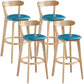 Scandinavia Style Bar-stool Wooden Legs with Low Back Footrest for Kitchen Bar Sky Blue 4 Piece Set Clearhalo 'Bar Furniture' 'Bar Stools' 'bar_stools' 'furn' 'furn_bar_stools' 'furniture_bar_stools' 'Kitchen & Dining Furniture' 'kitchen&dining_furn' 'kitchen' 'kitchen_furn' Furniture' 4598514