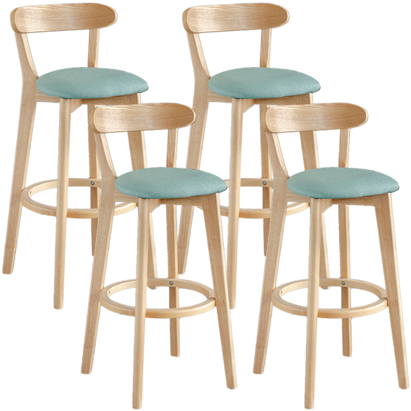 Scandinavia Style Bar-stool Wooden Legs with Low Back Footrest for Kitchen Bar Lake Green 4 Piece Set Clearhalo 'Bar Furniture' 'Bar Stools' 'bar_stools' 'furn' 'furn_bar_stools' 'furniture_bar_stools' 'Kitchen & Dining Furniture' 'kitchen&dining_furn' 'kitchen' 'kitchen_furn' Furniture' 4598517
