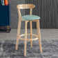 Scandinavia Style Bar-stool Wooden Legs with Low Back Footrest for Kitchen Bar Lake Green 1 Piece Clearhalo 'Bar Furniture' 'Bar Stools' 'bar_stools' 'furn' 'furn_bar_stools' 'furniture_bar_stools' 'Kitchen & Dining Furniture' 'kitchen&dining_furn' 'kitchen' 'kitchen_furn' Furniture' 4598518