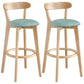 Scandinavia Style Bar-stool Wooden Legs with Low Back Footrest for Kitchen Bar Lake Green 2 Piece Set Clearhalo 'Bar Furniture' 'Bar Stools' 'bar_stools' 'furn' 'furn_bar_stools' 'furniture_bar_stools' 'Kitchen & Dining Furniture' 'kitchen&dining_furn' 'kitchen' 'kitchen_furn' Furniture' 4598519