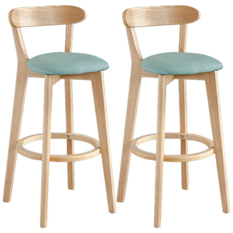 Scandinavia Style Bar-stool Wooden Legs with Low Back Footrest for Kitchen Bar Lake Green 2 Piece Set Clearhalo 'Bar Furniture' 'Bar Stools' 'bar_stools' 'furn' 'furn_bar_stools' 'furniture_bar_stools' 'Kitchen & Dining Furniture' 'kitchen&dining_furn' 'kitchen' 'kitchen_furn' Furniture' 4598519