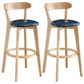 Scandinavia Style Bar-stool Wooden Legs with Low Back Footrest for Kitchen Bar Royal Blue 2 Piece Set Clearhalo 'Bar Furniture' 'Bar Stools' 'bar_stools' 'furn' 'furn_bar_stools' 'furniture_bar_stools' 'Kitchen & Dining Furniture' 'kitchen&dining_furn' 'kitchen' 'kitchen_furn' Furniture' 4598522