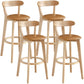 Scandinavia Style Bar-stool Wooden Legs with Low Back Footrest for Kitchen Bar Ginger 4 Piece Set Clearhalo 'Bar Furniture' 'Bar Stools' 'bar_stools' 'furn' 'furn_bar_stools' 'furniture_bar_stools' 'Kitchen & Dining Furniture' 'kitchen&dining_furn' 'kitchen' 'kitchen_furn' Furniture' 4598523