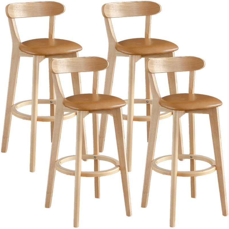 Scandinavia Style Bar-stool Wooden Legs with Low Back Footrest for Kitchen Bar Ginger 4 Piece Set Clearhalo 'Bar Furniture' 'Bar Stools' 'bar_stools' 'furn' 'furn_bar_stools' 'furniture_bar_stools' 'Kitchen & Dining Furniture' 'kitchen&dining_furn' 'kitchen' 'kitchen_furn' Furniture' 4598523