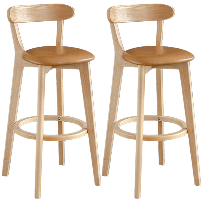 Scandinavia Style Bar-stool Wooden Legs with Low Back Footrest for Kitchen Bar Ginger 2 Piece Set Clearhalo 'Bar Furniture' 'Bar Stools' 'bar_stools' 'furn' 'furn_bar_stools' 'furniture_bar_stools' 'Kitchen & Dining Furniture' 'kitchen&dining_furn' 'kitchen' 'kitchen_furn' Furniture' 4598525