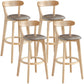 Scandinavia Style Bar-stool Wooden Legs with Low Back Footrest for Kitchen Bar Silver Gray 4 Piece Set Clearhalo 'Bar Furniture' 'Bar Stools' 'bar_stools' 'furn' 'furn_bar_stools' 'furniture_bar_stools' 'Kitchen & Dining Furniture' 'kitchen&dining_furn' 'kitchen' 'kitchen_furn' Furniture' 4598526