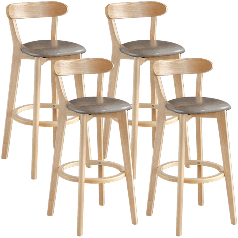 Scandinavia Style Bar-stool Wooden Legs with Low Back Footrest for Kitchen Bar Silver Gray 4 Piece Set Clearhalo 'Bar Furniture' 'Bar Stools' 'bar_stools' 'furn' 'furn_bar_stools' 'furniture_bar_stools' 'Kitchen & Dining Furniture' 'kitchen&dining_furn' 'kitchen' 'kitchen_furn' Furniture' 4598526