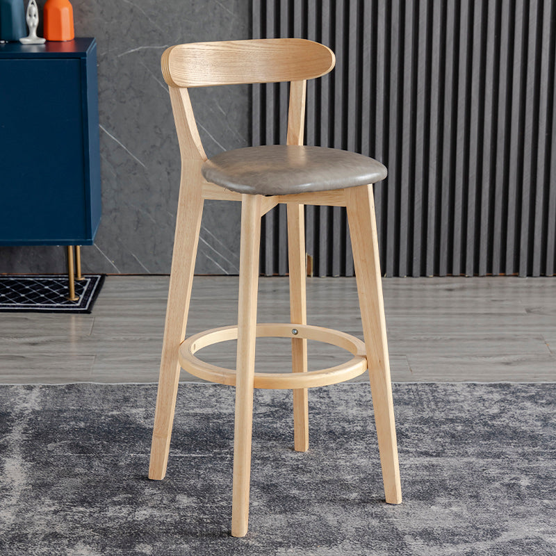 Scandinavia Style Bar-stool Wooden Legs with Low Back Footrest for Kitchen Bar Silver Gray 1 Piece Clearhalo 'Bar Furniture' 'Bar Stools' 'bar_stools' 'furn' 'furn_bar_stools' 'furniture_bar_stools' 'Kitchen & Dining Furniture' 'kitchen&dining_furn' 'kitchen' 'kitchen_furn' Furniture' 4598527