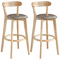 Scandinavia Style Bar-stool Wooden Legs with Low Back Footrest for Kitchen Bar Silver Gray 2 Piece Set Clearhalo 'Bar Furniture' 'Bar Stools' 'bar_stools' 'furn' 'furn_bar_stools' 'furniture_bar_stools' 'Kitchen & Dining Furniture' 'kitchen&dining_furn' 'kitchen' 'kitchen_furn' Furniture' 4598528