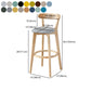Scandinavia Style Bar-stool Wooden Legs with Low Back Footrest for Kitchen Bar Clearhalo 'Bar Furniture' 'Bar Stools' 'bar_stools' 'furn' 'furn_bar_stools' 'furniture_bar_stools' 'Kitchen & Dining Furniture' 'kitchen&dining_furn' 'kitchen' 'kitchen_furn' Furniture' 4598529
