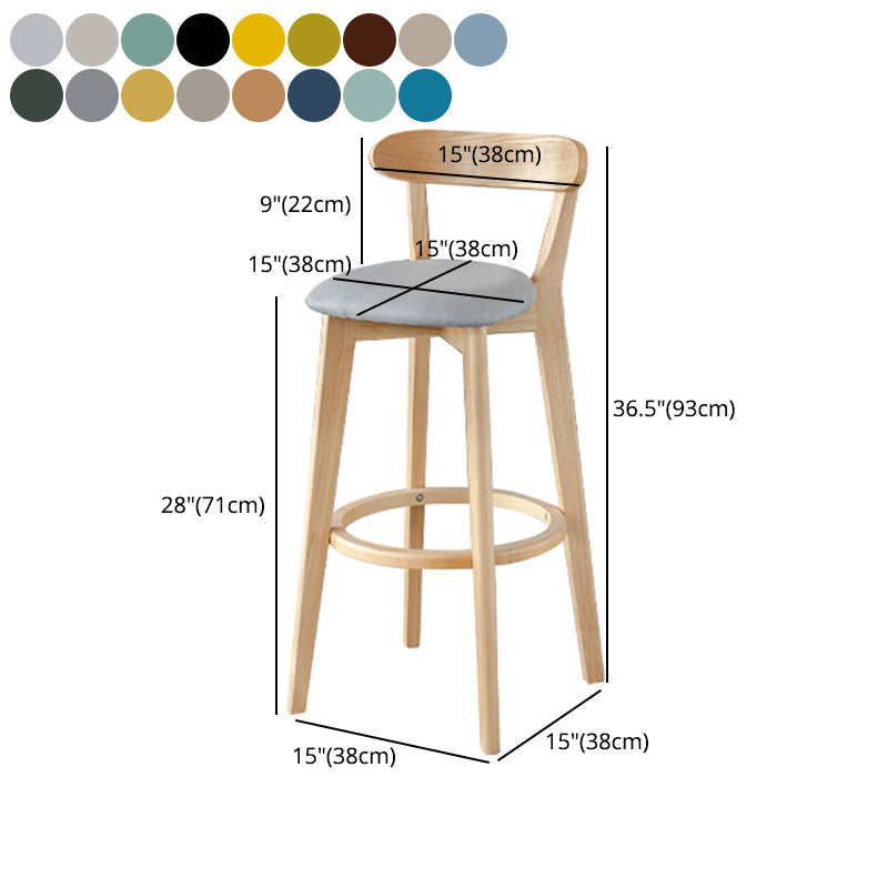 Scandinavia Style Bar-stool Wooden Legs with Low Back Footrest for Kitchen Bar Clearhalo 'Bar Furniture' 'Bar Stools' 'bar_stools' 'furn' 'furn_bar_stools' 'furniture_bar_stools' 'Kitchen & Dining Furniture' 'kitchen&dining_furn' 'kitchen' 'kitchen_furn' Furniture' 4598529