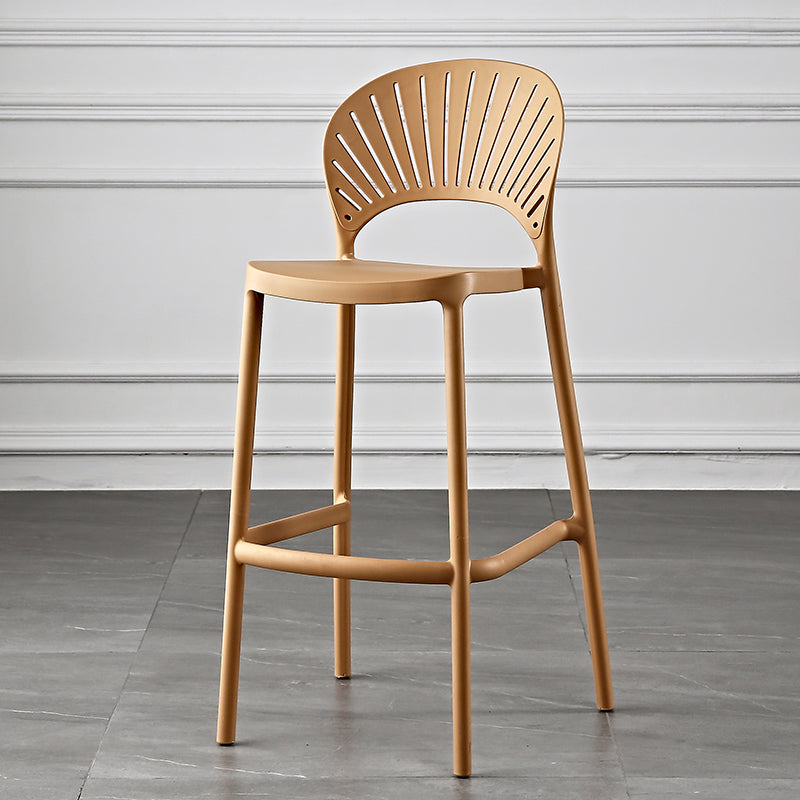 Scandinavia Style Bar-stool Plastic Single Stool with Footrest for Kitchen Bar Yellow Clearhalo 'Bar Furniture' 'Bar Stools' 'bar_stools' 'furn' 'furn_bar_stools' 'furniture_bar_stools' 'Kitchen & Dining Furniture' 'kitchen&dining_furn' 'kitchen' 'kitchen_furn' Furniture' 4598544
