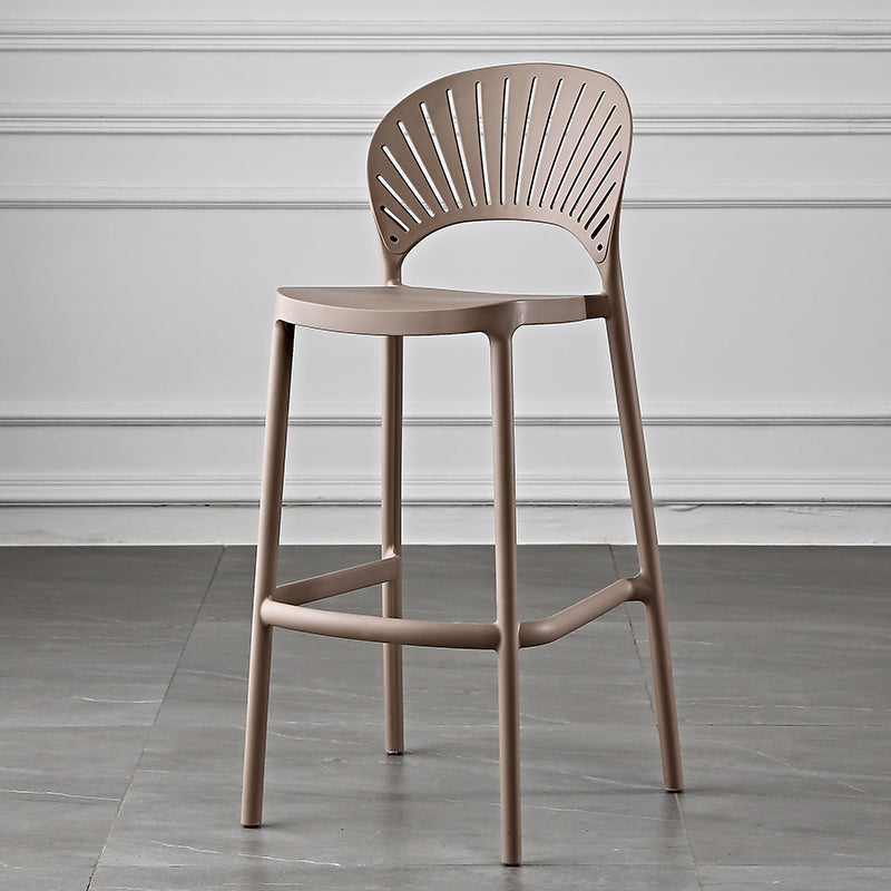 Scandinavia Style Bar-stool Plastic Single Stool with Footrest for Kitchen Bar Dark Khaki Clearhalo 'Bar Furniture' 'Bar Stools' 'bar_stools' 'furn' 'furn_bar_stools' 'furniture_bar_stools' 'Kitchen & Dining Furniture' 'kitchen&dining_furn' 'kitchen' 'kitchen_furn' Furniture' 4598548