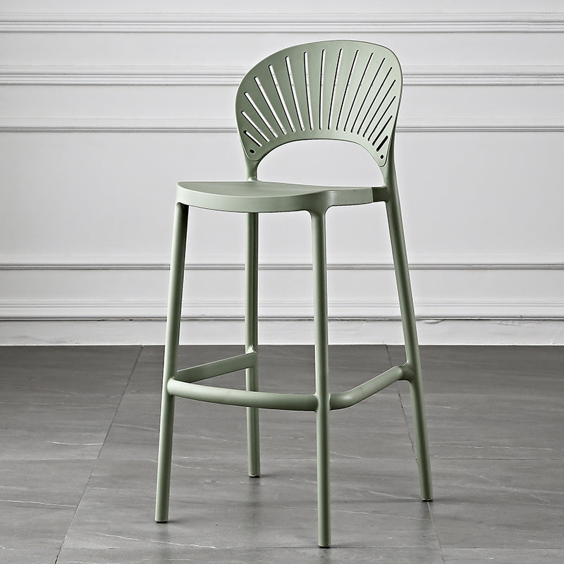 Scandinavia Style Bar-stool Plastic Single Stool with Footrest for Kitchen Bar Lake Green Clearhalo 'Bar Furniture' 'Bar Stools' 'bar_stools' 'furn' 'furn_bar_stools' 'furniture_bar_stools' 'Kitchen & Dining Furniture' 'kitchen&dining_furn' 'kitchen' 'kitchen_furn' Furniture' 4598550