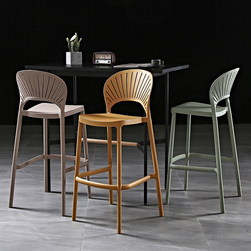 Scandinavia Style Bar-stool Plastic Single Stool with Footrest for Kitchen Bar Clearhalo 'Bar Furniture' 'Bar Stools' 'bar_stools' 'furn' 'furn_bar_stools' 'furniture_bar_stools' 'Kitchen & Dining Furniture' 'kitchen&dining_furn' 'kitchen' 'kitchen_furn' Furniture' 4598556