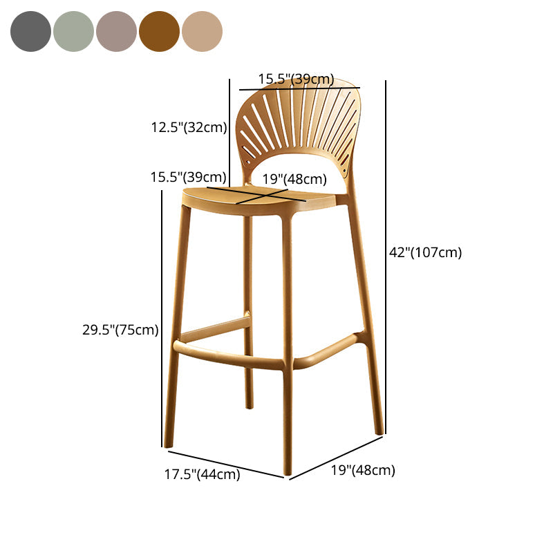 Scandinavia Style Bar-stool Plastic Single Stool with Footrest for Kitchen Bar Clearhalo 'Bar Furniture' 'Bar Stools' 'bar_stools' 'furn' 'furn_bar_stools' 'furniture_bar_stools' 'Kitchen & Dining Furniture' 'kitchen&dining_furn' 'kitchen' 'kitchen_furn' Furniture' 4598558