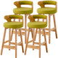 Scandinavian Style Bar-stool with Wooden Legs Round Seat Counter Stool for Kitchen Bar Green 4 Piece Set Counter Stool(26"H) Clearhalo 'Bar Furniture' 'Bar Stools' 'bar_stools' 'furn' 'furn_bar_stools' 'furniture_bar_stools' 'Kitchen & Dining Furniture' 'kitchen&dining_furn' 'kitchen' 'kitchen_furn' Furniture' 4598560