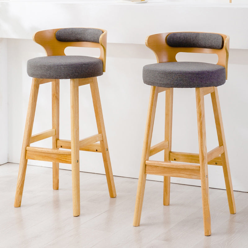Scandinavian Style Bar-stool with Wooden Legs Round Seat Counter Stool for Kitchen Bar Clearhalo 'Bar Furniture' 'Bar Stools' 'bar_stools' 'furn' 'furn_bar_stools' 'furniture_bar_stools' 'Kitchen & Dining Furniture' 'kitchen&dining_furn' 'kitchen' 'kitchen_furn' Furniture' 4598562