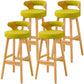 Scandinavian Style Bar-stool with Wooden Legs Round Seat Counter Stool for Kitchen Bar Green 4 Piece Set Bar Stool(30"H) Clearhalo 'Bar Furniture' 'Bar Stools' 'bar_stools' 'furn' 'furn_bar_stools' 'furniture_bar_stools' 'Kitchen & Dining Furniture' 'kitchen&dining_furn' 'kitchen' 'kitchen_furn' Furniture' 4598566