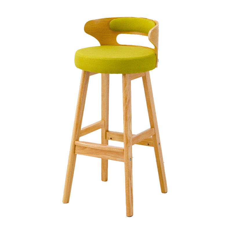 Scandinavian Style Bar-stool with Wooden Legs Round Seat Counter Stool for Kitchen Bar Clearhalo 'Bar Furniture' 'Bar Stools' 'bar_stools' 'furn' 'furn_bar_stools' 'furniture_bar_stools' 'Kitchen & Dining Furniture' 'kitchen&dining_furn' 'kitchen' 'kitchen_furn' Furniture' 4598567