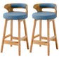 Scandinavian Style Bar-stool with Wooden Legs Round Seat Counter Stool for Kitchen Bar Blue 2 Piece Set Counter Stool(26"H) Clearhalo 'Bar Furniture' 'Bar Stools' 'bar_stools' 'furn' 'furn_bar_stools' 'furniture_bar_stools' 'Kitchen & Dining Furniture' 'kitchen&dining_furn' 'kitchen' 'kitchen_furn' Furniture' 4598576