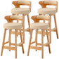 Scandinavian Style Bar-stool with Wooden Legs Round Seat Counter Stool for Kitchen Bar Off-White 4 Piece Set Counter Stool(26"H) Clearhalo 'Bar Furniture' 'Bar Stools' 'bar_stools' 'furn' 'furn_bar_stools' 'furniture_bar_stools' 'Kitchen & Dining Furniture' 'kitchen&dining_furn' 'kitchen' 'kitchen_furn' Furniture' 4598580