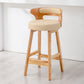 Scandinavian Style Bar-stool with Wooden Legs Round Seat Counter Stool for Kitchen Bar Off-White 1 Piece Counter Stool(26"H) Clearhalo 'Bar Furniture' 'Bar Stools' 'bar_stools' 'furn' 'furn_bar_stools' 'furniture_bar_stools' 'Kitchen & Dining Furniture' 'kitchen&dining_furn' 'kitchen' 'kitchen_furn' Furniture' 4598581