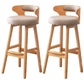 Scandinavian Style Bar-stool with Wooden Legs Round Seat Counter Stool for Kitchen Bar Khaki 2 Piece Set Bar Stool(30"H) Clearhalo 'Bar Furniture' 'Bar Stools' 'bar_stools' 'furn' 'furn_bar_stools' 'furniture_bar_stools' 'Kitchen & Dining Furniture' 'kitchen&dining_furn' 'kitchen' 'kitchen_furn' Furniture' 4598591