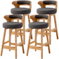Scandinavian Style Bar-stool with Wooden Legs Round Seat Counter Stool for Kitchen Bar Grey 4 Piece Set Counter Stool(26"H) Clearhalo 'Bar Furniture' 'Bar Stools' 'bar_stools' 'furn' 'furn_bar_stools' 'furniture_bar_stools' 'Kitchen & Dining Furniture' 'kitchen&dining_furn' 'kitchen' 'kitchen_furn' Furniture' 4598598