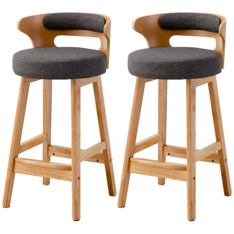 Scandinavian Style Bar-stool with Wooden Legs Round Seat Counter Stool for Kitchen Bar Grey 2 Piece Set Counter Stool(26"H) Clearhalo 'Bar Furniture' 'Bar Stools' 'bar_stools' 'furn' 'furn_bar_stools' 'furniture_bar_stools' 'Kitchen & Dining Furniture' 'kitchen&dining_furn' 'kitchen' 'kitchen_furn' Furniture' 4598600