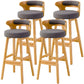 Scandinavian Style Bar-stool with Wooden Legs Round Seat Counter Stool for Kitchen Bar Grey 4 Piece Set Bar Stool(30"H) Clearhalo 'Bar Furniture' 'Bar Stools' 'bar_stools' 'furn' 'furn_bar_stools' 'furniture_bar_stools' 'Kitchen & Dining Furniture' 'kitchen&dining_furn' 'kitchen' 'kitchen_furn' Furniture' 4598601