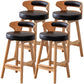 Scandinavian Style Bar-stool with Wooden Legs Round Seat Counter Stool for Kitchen Bar Black 4 Piece Set Counter Stool(26"H) Clearhalo 'Bar Furniture' 'Bar Stools' 'bar_stools' 'furn' 'furn_bar_stools' 'furniture_bar_stools' 'Kitchen & Dining Furniture' 'kitchen&dining_furn' 'kitchen' 'kitchen_furn' Furniture' 4598610
