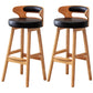 Scandinavian Style Bar-stool with Wooden Legs Round Seat Counter Stool for Kitchen Bar Black 2 Piece Set Bar Stool(30"H) Clearhalo 'Bar Furniture' 'Bar Stools' 'bar_stools' 'furn' 'furn_bar_stools' 'furniture_bar_stools' 'Kitchen & Dining Furniture' 'kitchen&dining_furn' 'kitchen' 'kitchen_furn' Furniture' 4598615