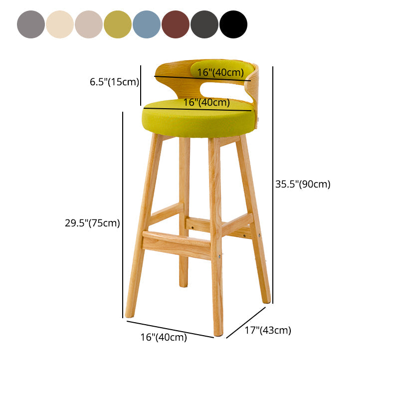 Scandinavian Style Bar-stool with Wooden Legs Round Seat Counter Stool for Kitchen Bar Clearhalo 'Bar Furniture' 'Bar Stools' 'bar_stools' 'furn' 'furn_bar_stools' 'furniture_bar_stools' 'Kitchen & Dining Furniture' 'kitchen&dining_furn' 'kitchen' 'kitchen_furn' Furniture' 4598617