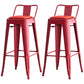 Industrial Backrest Bar Stool Metal and Leather Bar Stool with Iron Legs Leather Red 2 Piece Set Clearhalo 'Bar Furniture' 'Bar Stools' 'bar_stools' 'furn' 'furn_bar_stools' 'furniture_bar_stools' 'Kitchen & Dining Furniture' 'kitchen&dining_furn' 'kitchen' 'kitchen_furn' Furniture' 4598623