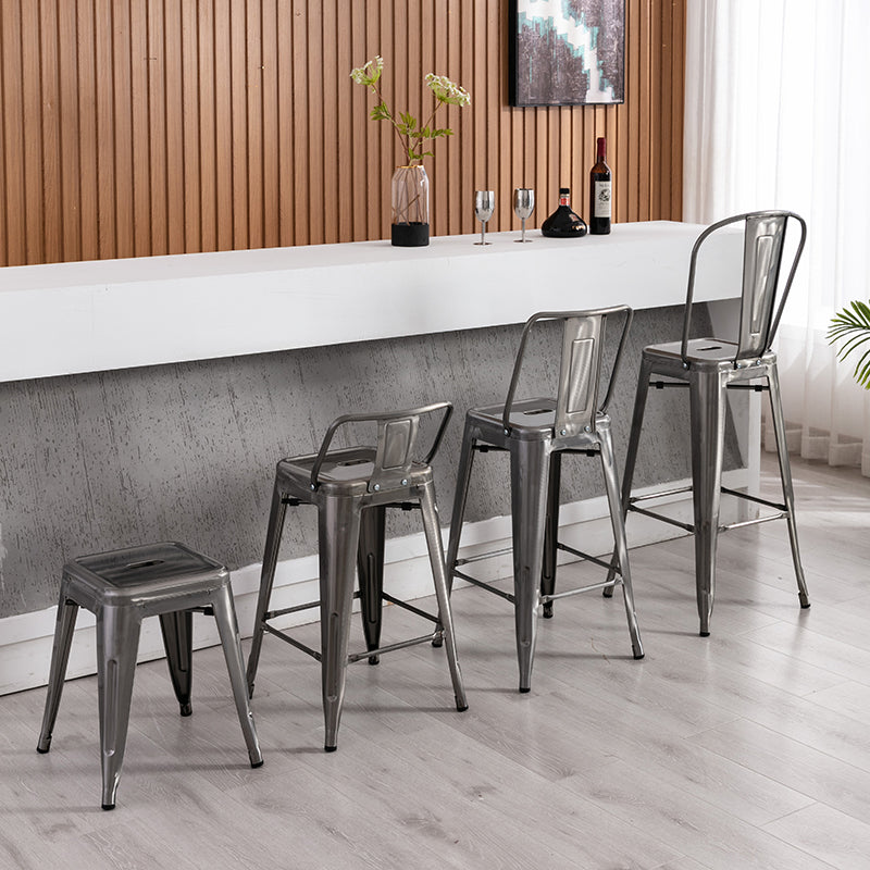 Industrial Backrest Bar Stool Metal and Leather Bar Stool with Iron Legs Clearhalo 'Bar Furniture' 'Bar Stools' 'bar_stools' 'furn' 'furn_bar_stools' 'furniture_bar_stools' 'Kitchen & Dining Furniture' 'kitchen&dining_furn' 'kitchen' 'kitchen_furn' Furniture' 4598625